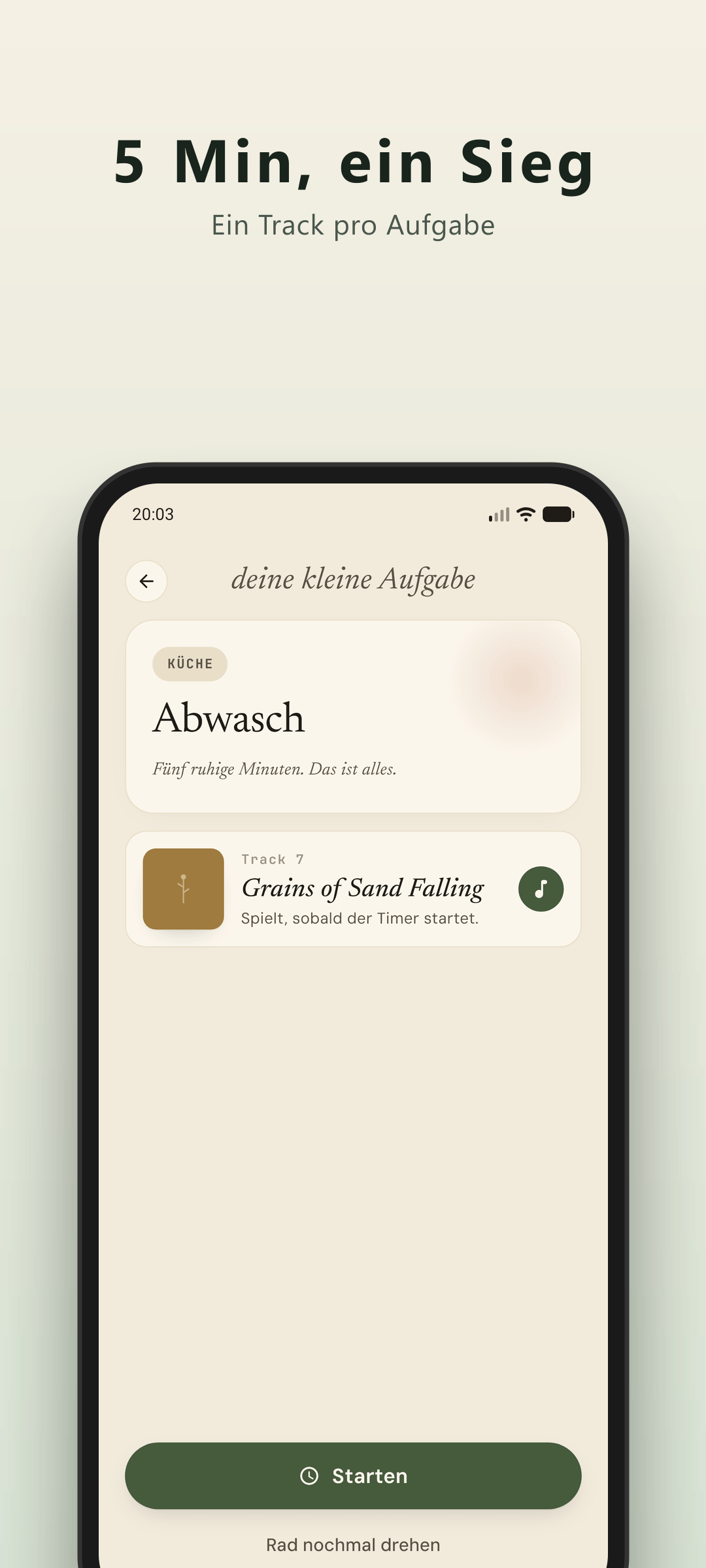 Humwheel Aufgaben-Ergebnis — eine 5-Minuten-Putzaufgabe für dich